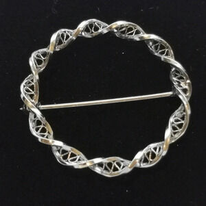 Sterling twist  brooch